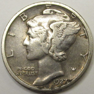 1927 S Mercury Dime - vintage San Francisco mintmark coin