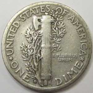1928 D Mercury Dime - vintage Denver mintmark silver coin