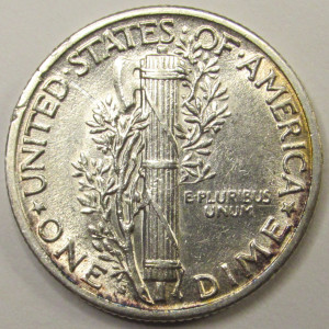 1945 S Mercury Dime - vintage uncirculated American silver coin