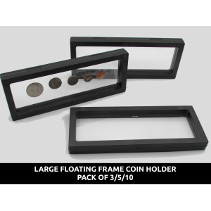 Large floating frame coin holders - choose quantity 3 / 5 / 10