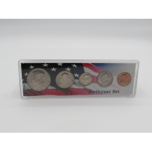 Birth Year Coins Gift Set in plastic display case - choose date 1964-2026 - uncirculated mint set
