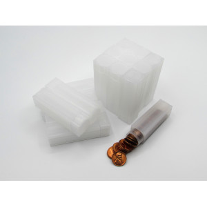 Square Cent (Penny) Coin Tubes - Pack of 5 / 10 / 20 - archival quality plastic