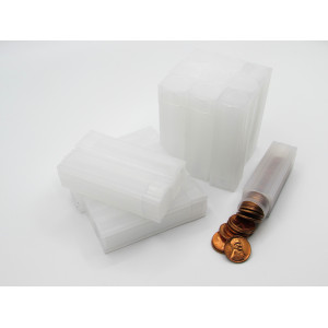 Square Cent (Penny) Coin Tubes - Pack of 5 / 10 / 20 - archival quality plastic