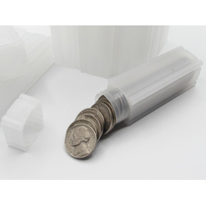 Square Nickel Coin Tubes - Pack of 5 / 10 / 20 - archival quality plastic