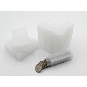 Square Nickel Coin Tubes - Pack of 5 / 10 / 20 - archival quality plastic