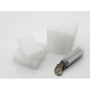 Square Nickel Coin Tubes - Pack of 5 / 10 / 20 - archival quality plastic