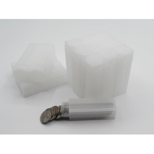 Square Nickel Coin Tubes - Pack of 5 / 10 / 20 - archival quality plastic