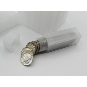 Square Dime Coin Tubes - Pack of 5 / 10 / 20 - archival quality plastic