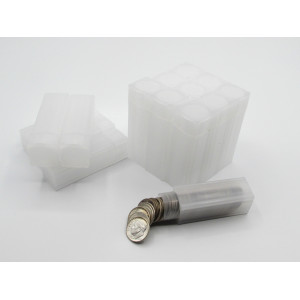 Square Dime Coin Tubes - Pack of 5 / 10 / 20 - archival quality plastic