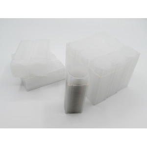Square Quarter Coin Tubes - Pack of 5 / 10 / 20 - archival quality plastic