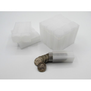 Square Quarter Coin Tubes - Pack of 5 / 10 / 20 - archival quality plastic