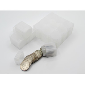 Square Half Dollar Coin Tubes - Pack of 5 / 10 / 20 - archival quality plastic