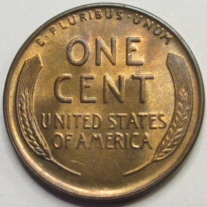 1935 S Lincoln Wheat Cent - antique uncirculated American wheat penny