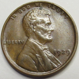 1929 Lincoln Wheat Cent - antique uncirculated American wheat penny