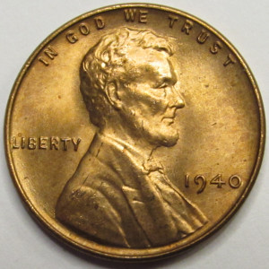 1940 Lincoln Wheat Cent - antique uncirculated American wheat penny