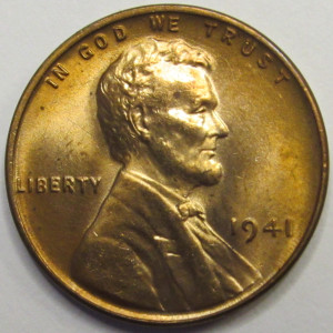 1941 Lincoln Wheat Cent - antique American uncirculated wheat penny