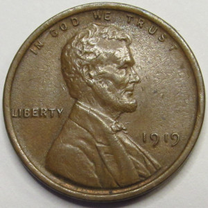 1919 Lincoln Wheat Cent - antique higher grade American wheat penny