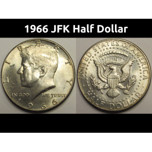 1966 JFK Half Dollar - 40 percent silver uncirculated American coin