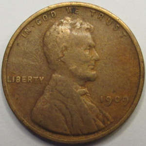 1909 VDB Lincoln Wheat Cent - antique first year of issue historic VDB wheat penny