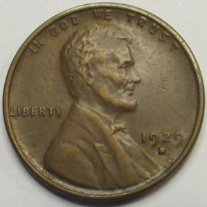 1929 D Lincoln Wheat Cent - antique Denver mintmark American wheat penny coin