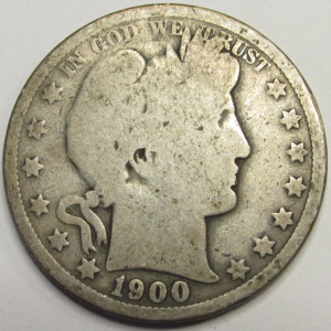 1900 O Barber Half Dollar - antique better date American silver half dollar