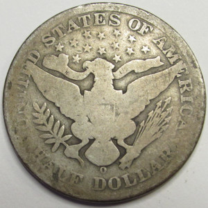 1900 O Barber Half Dollar - antique better date American silver half dollar