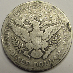 1901 Barber Half Dollar - antique American silver half dollar