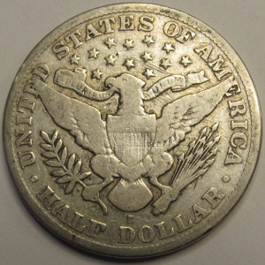 1911 S Barber Half Dollar - antique San Francisco mintmark American silver coin