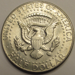 1965 JFK Half Dollar - 40 percent silver uncirculated American silver coin