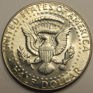 1969 D JFK Half Dollar - antique uncirculated 40 percent silver American silver coin