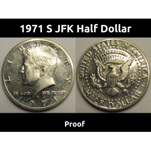 1971 S JFK Half Dollar - proof San Francisco mintmark coin