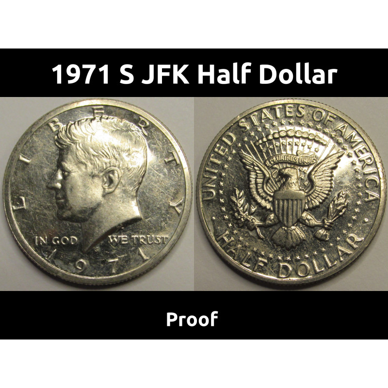 1971 S JFK Half Dollar - proof San Francisco mintmark coin
