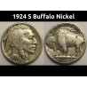 1924 S Buffalo Nickel - antique better date low mintage bison nickel
