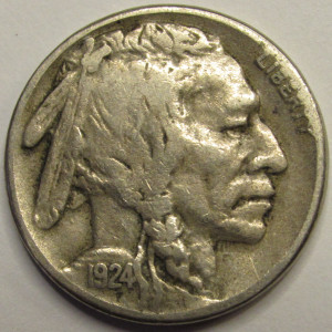 1924 S Buffalo Nickel - antique better date low mintage bison nickel