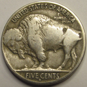 1914 S Buffalo Nickel - antique better date American Indian nickel