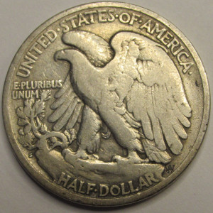 1921 S Walking Liberty Half Dollar - antique key date San Francisco mintmark coin