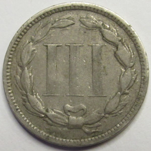 1873 Nickel Three Cents - Close 3 - scarce 