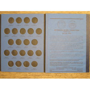 Whitman coin folder for Jefferson Nickels from 1962 onwards - vintage album
