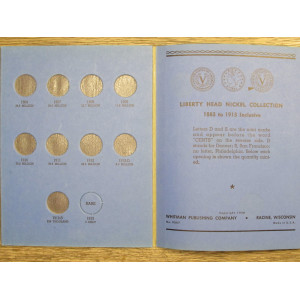 Whitman classic coin folder for Liberty V Nickels from 1883 to 1913 - vintage