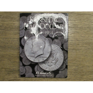 HE Harris coin folder for Kennedy Half Dollars - 1964-1984 - vintage