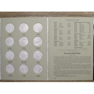 HE Harris coin folder for Kennedy Half Dollars - 1964-1984 - vintage