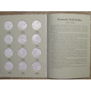 HE Harris coin folder for Kennedy Half Dollars - 1964-1984 - vintage