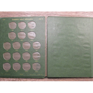 Whitman vintage green album for Barber Half Dollars - 1892-1915