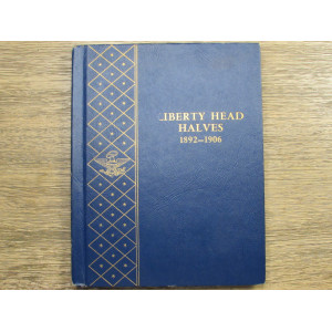Whitman classic bookshelf album for Barber Half Dollars - 1892-1906 - vintage