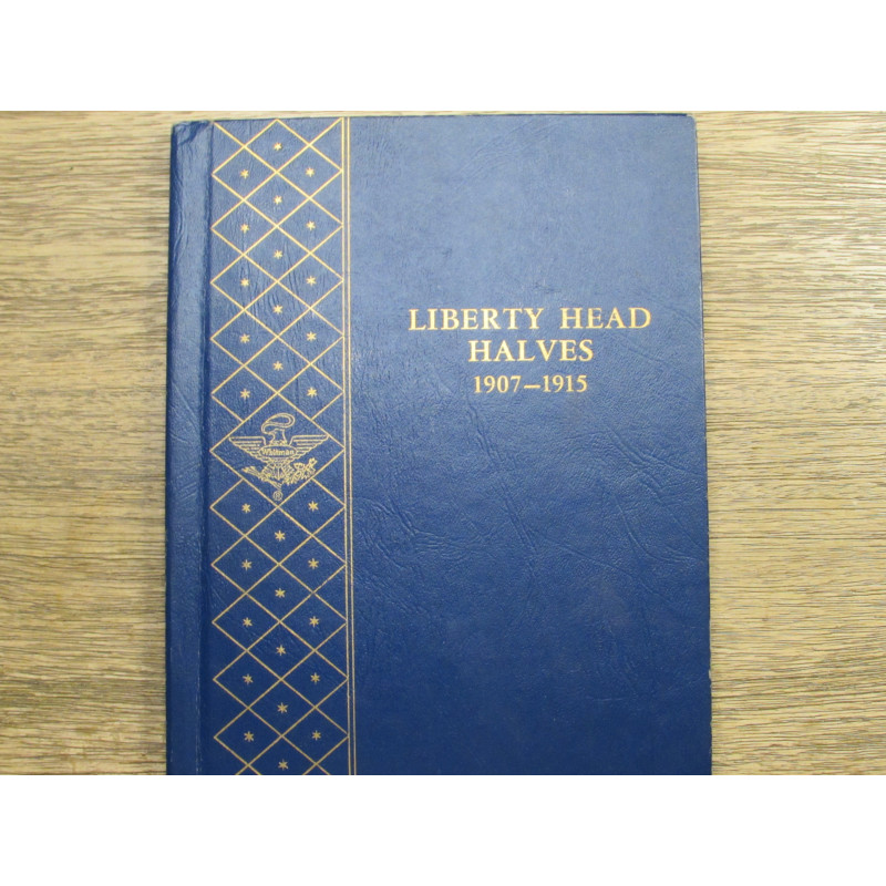 Whitman classic bookshelf album for Barber Half Dollars - 1907-1915 - vintage