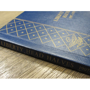 Whitman classic bookshelf album for Barber Half Dollars - 1907-1915 - vintage