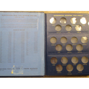Whitman classic bookshelf album for Washington Quarters - 1932 to 1964 - vintage