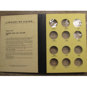 Library of Coins vintage album for Kennedy Half Dollars - 1964-