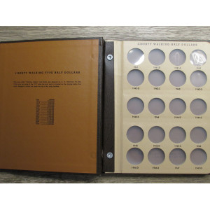 Dansco vintage coin album for Liberty Walking Half Dollars - 1941-1947