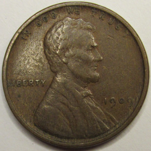 1909 VDB Lincoln Wheat Cent - antique first year of issue American famous VDB penny